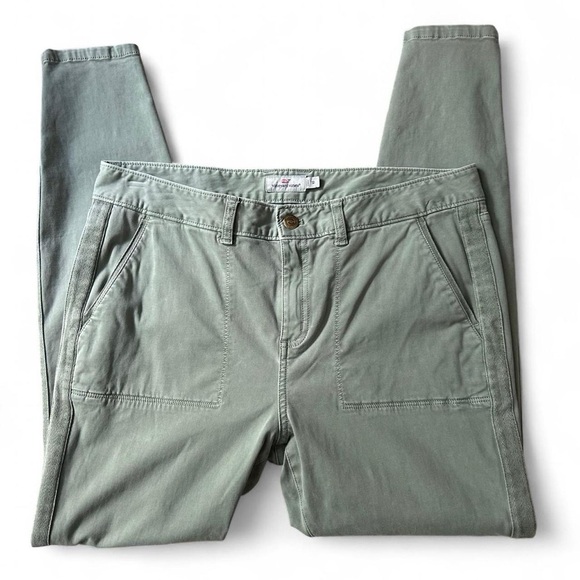 Vineyard Vines Sage Green Ankle Pants Women’s Sz 12 Ankle Zipper Preppy Coastal - Picture 2 of 8